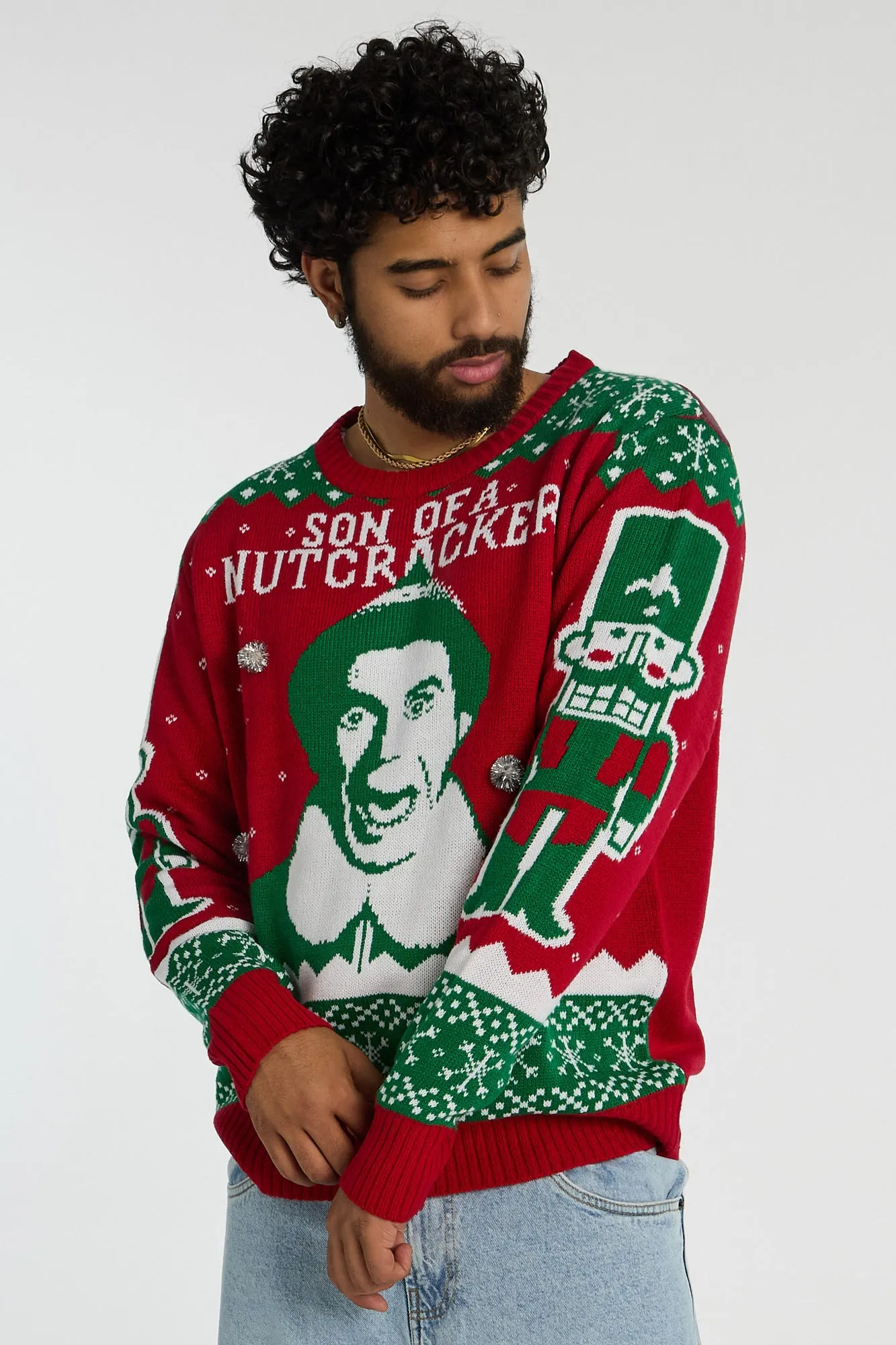 Elf Son Of A Nutcracker Crew Neck Sweater sold by Bluenotes product image thumbnail 2