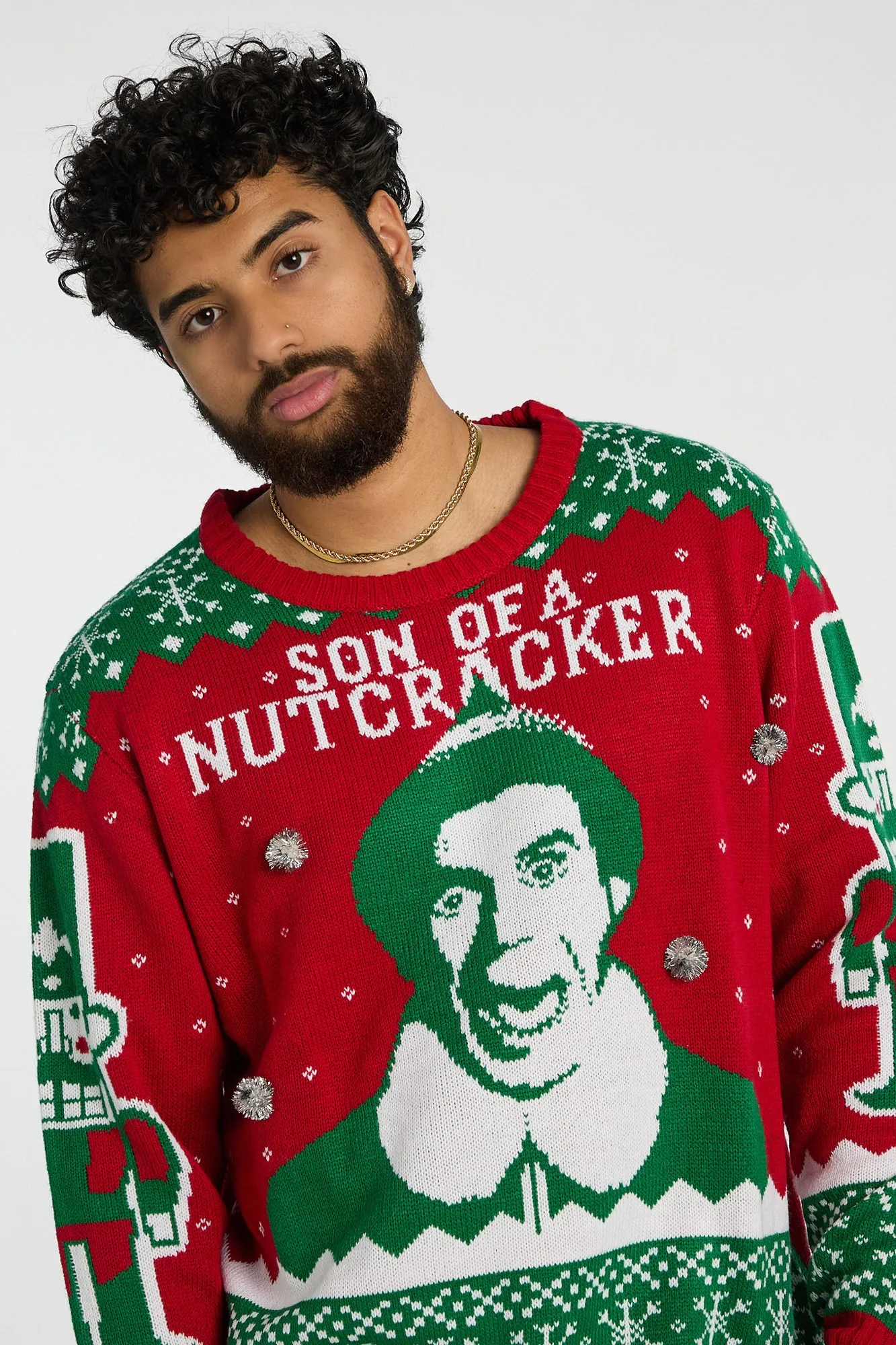 Elf Son Of A Nutcracker Crew Neck Sweater sold by Bluenotes product image thumbnail 3