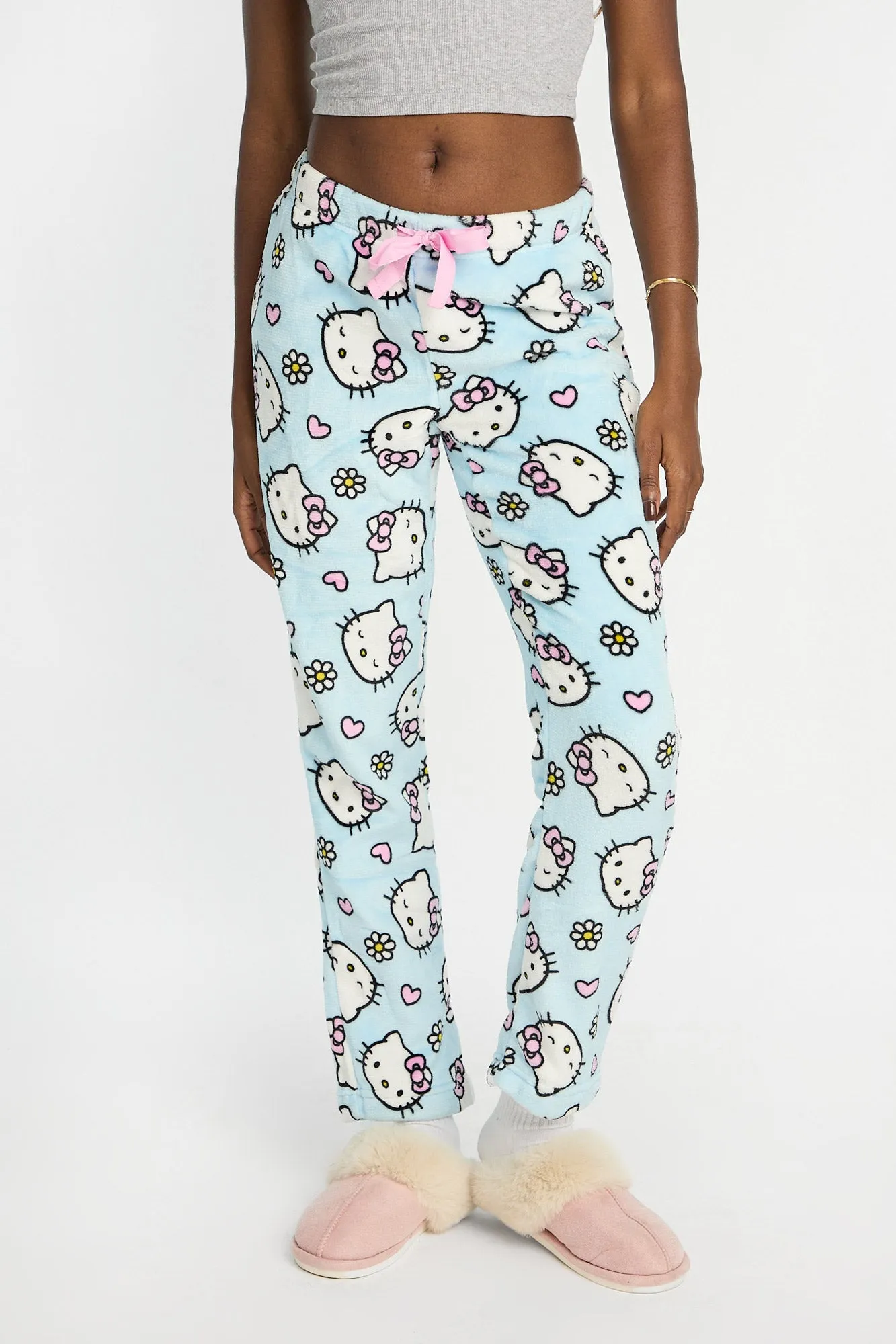 Hello Kitty Flowers Plush Pajama Pants sold by Bluenotes