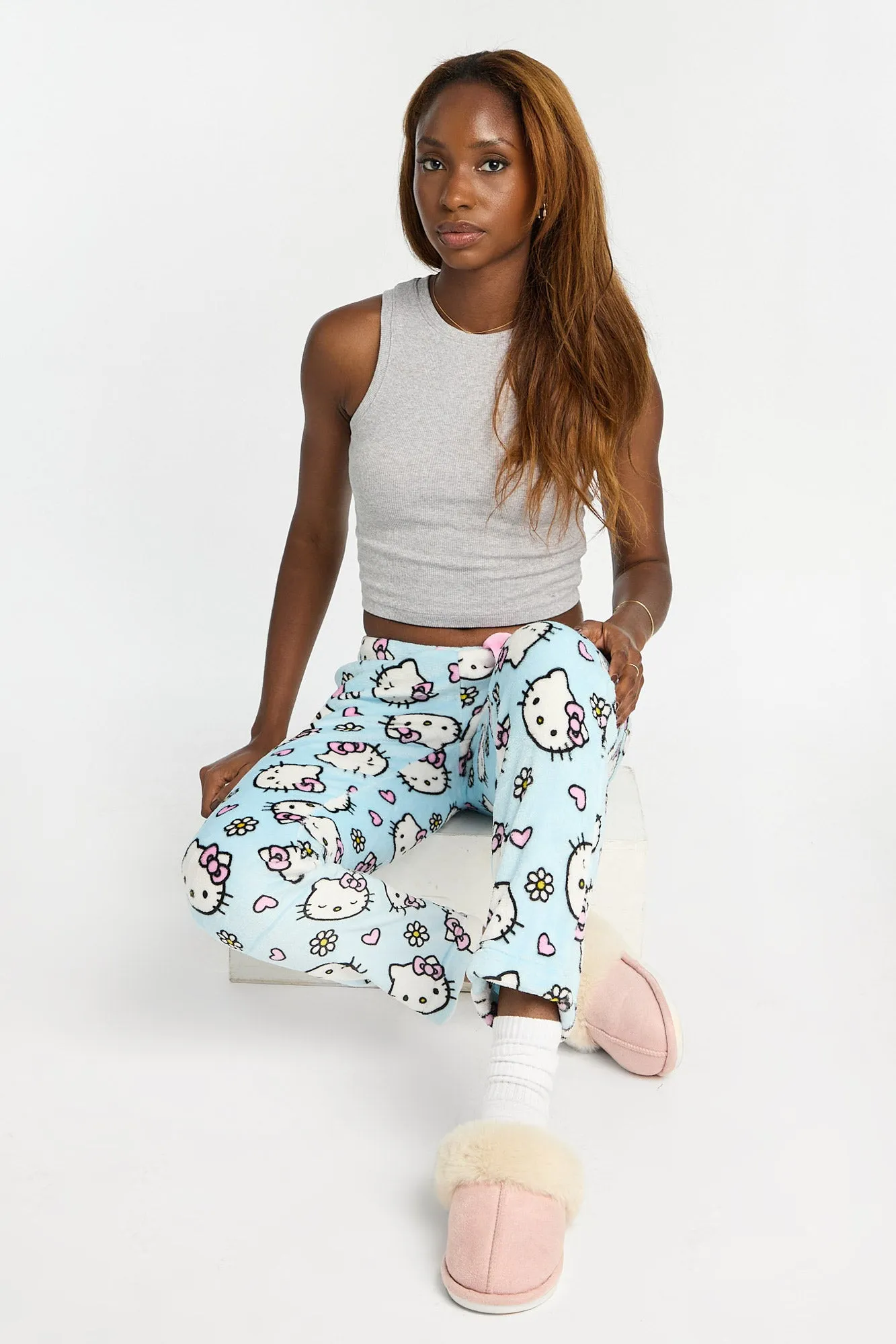 Hello Kitty Flowers Plush Pajama Pants sold by Bluenotes product image thumbnail 5