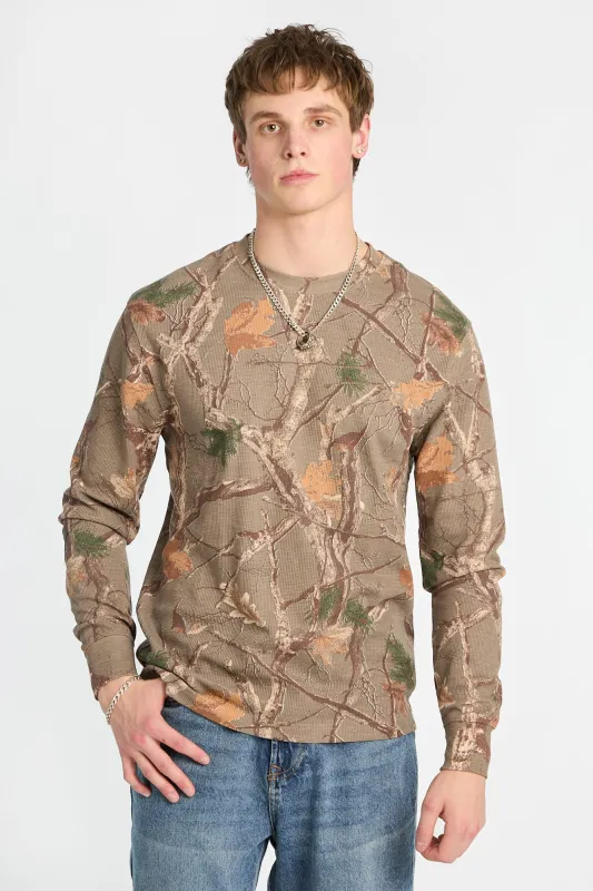 Thermal Waffle Knit Crew Neck Long Sleeve Tee sold by Bluenotes