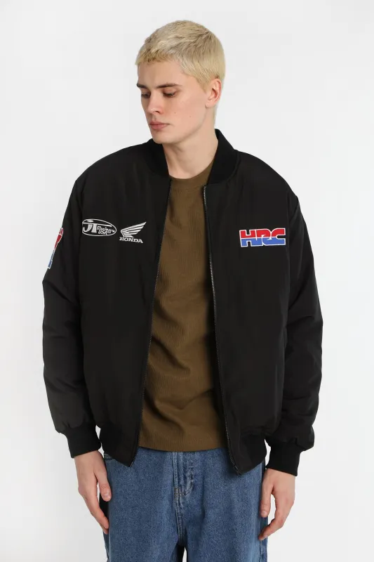 Honda Racing Embroidered Patch Zip-Up  Jacket sold by Bluenotes
