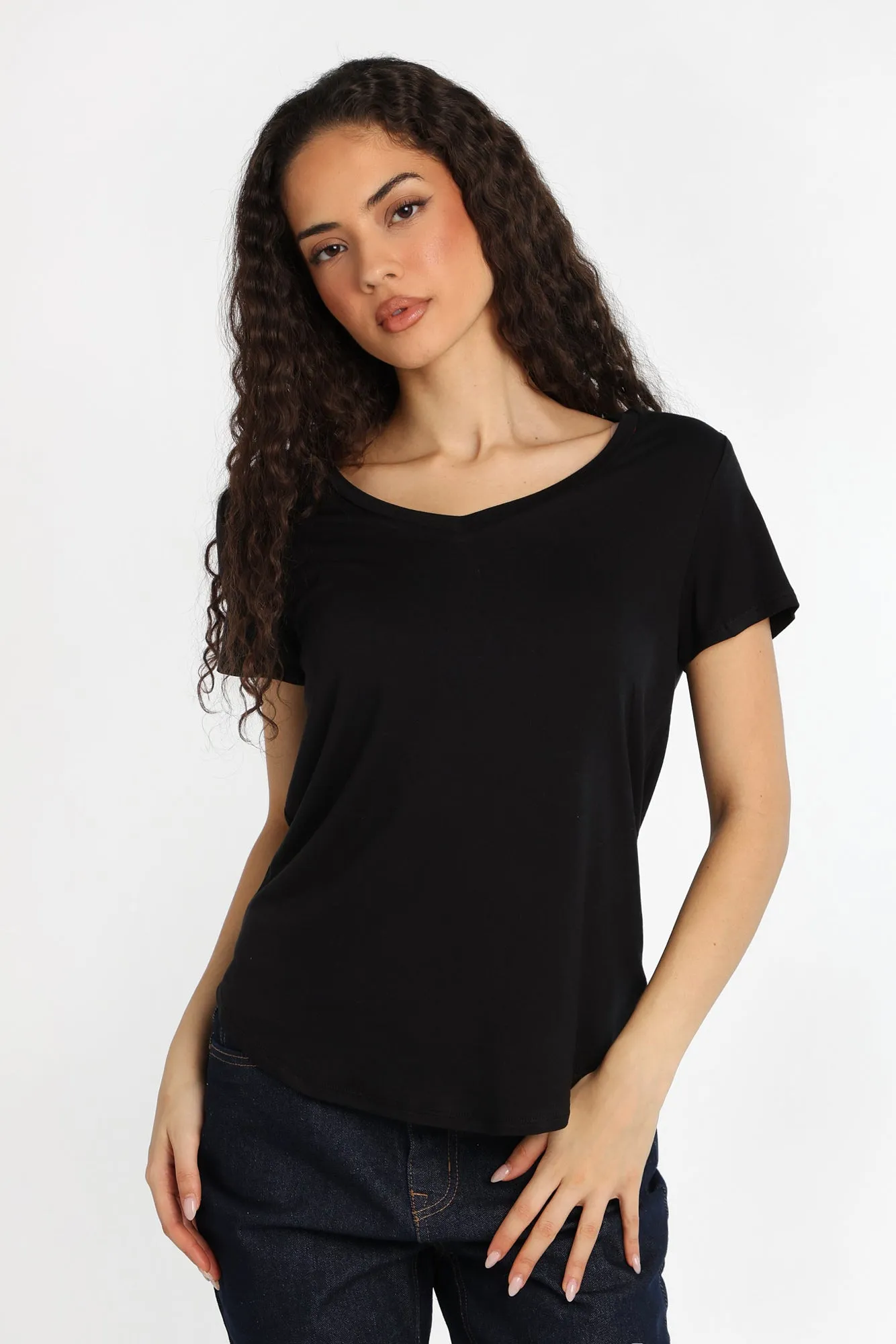 Short Sleeve V-Neck Relaxed Tee sold by Bluenotes product image thumbnail 2