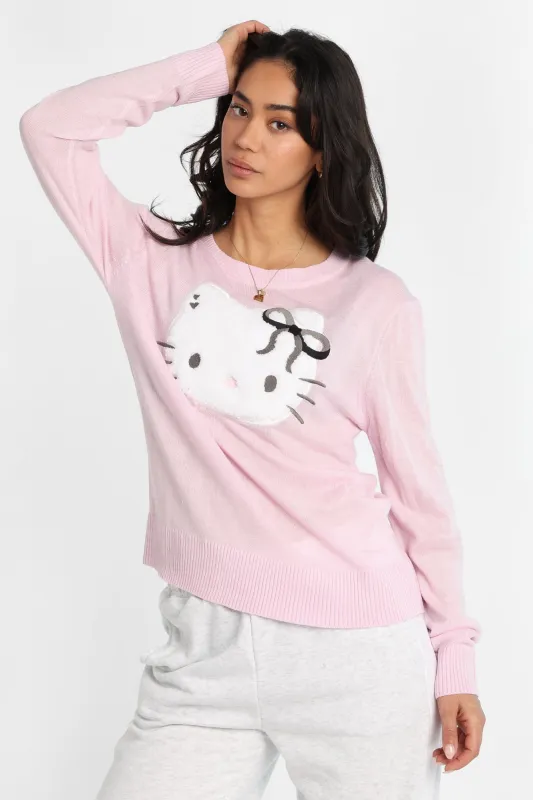 Hello Kitty Bow Graphic Crew Neck Sweater sold by Bluenotes