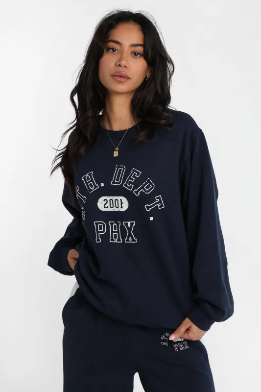 Graphic Oversized Crew Neck Sweatshirt made by Bluenotes