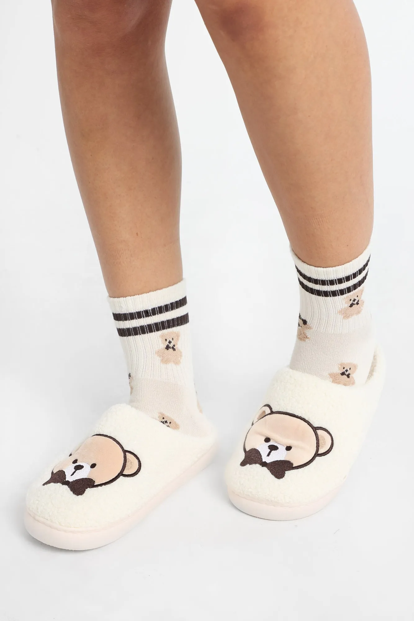AERO Graphic Plush Slippers & Socks 2-Piece Set sold by Bluenotes