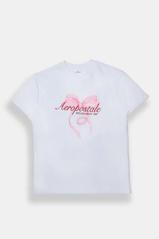 AERO Bow Graphic Boyfriend Tee sold by Bluenotes