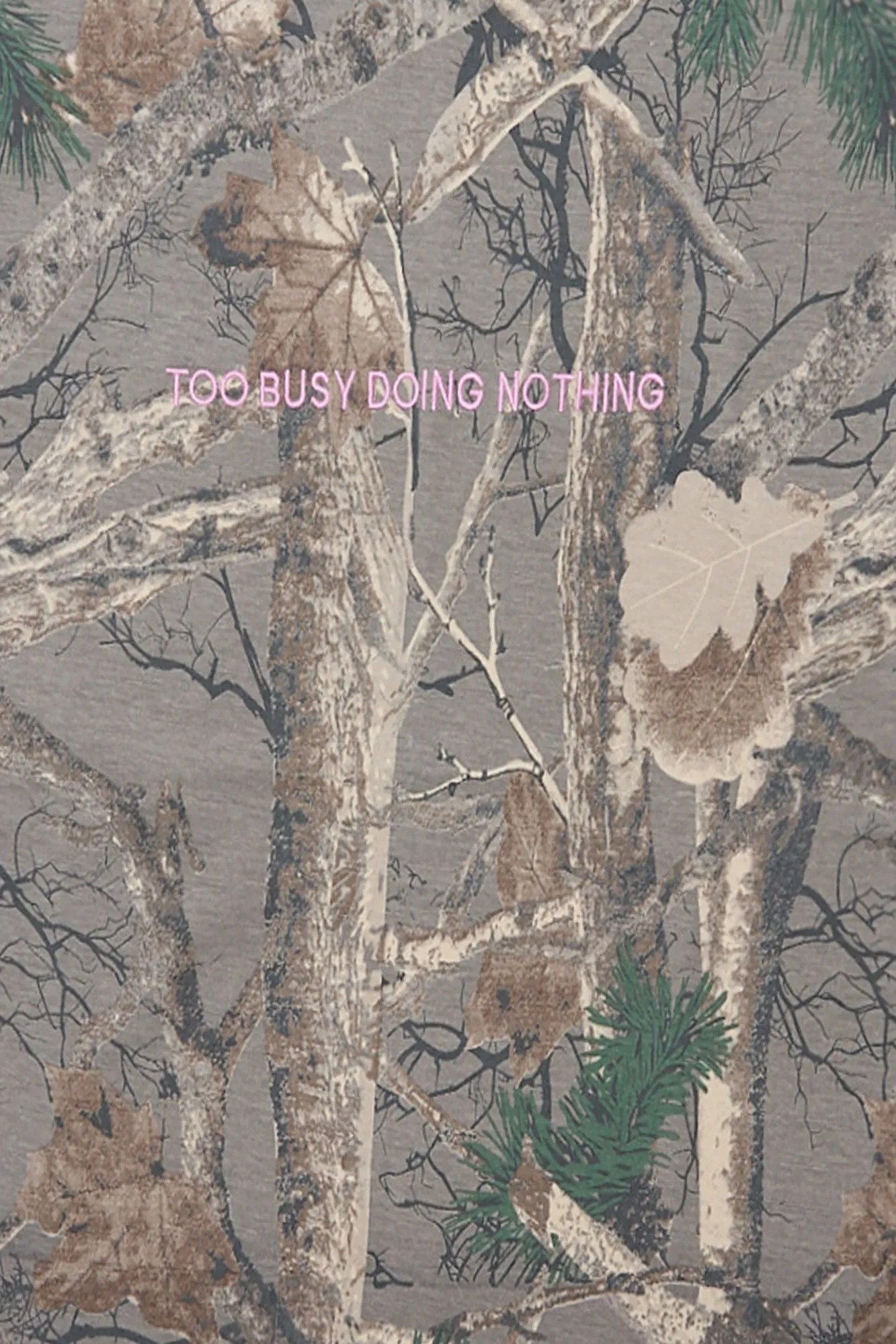 Too Busy Doing Nothing Tree Camouflage Embroidered Graphic Boyfriend Tee sold by Bluenotes product image thumbnail 2