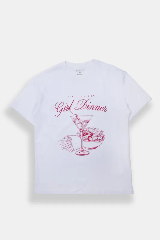 It's Time For Girl Dinner Graphic Boyfriend Tee sold by Bluenotes