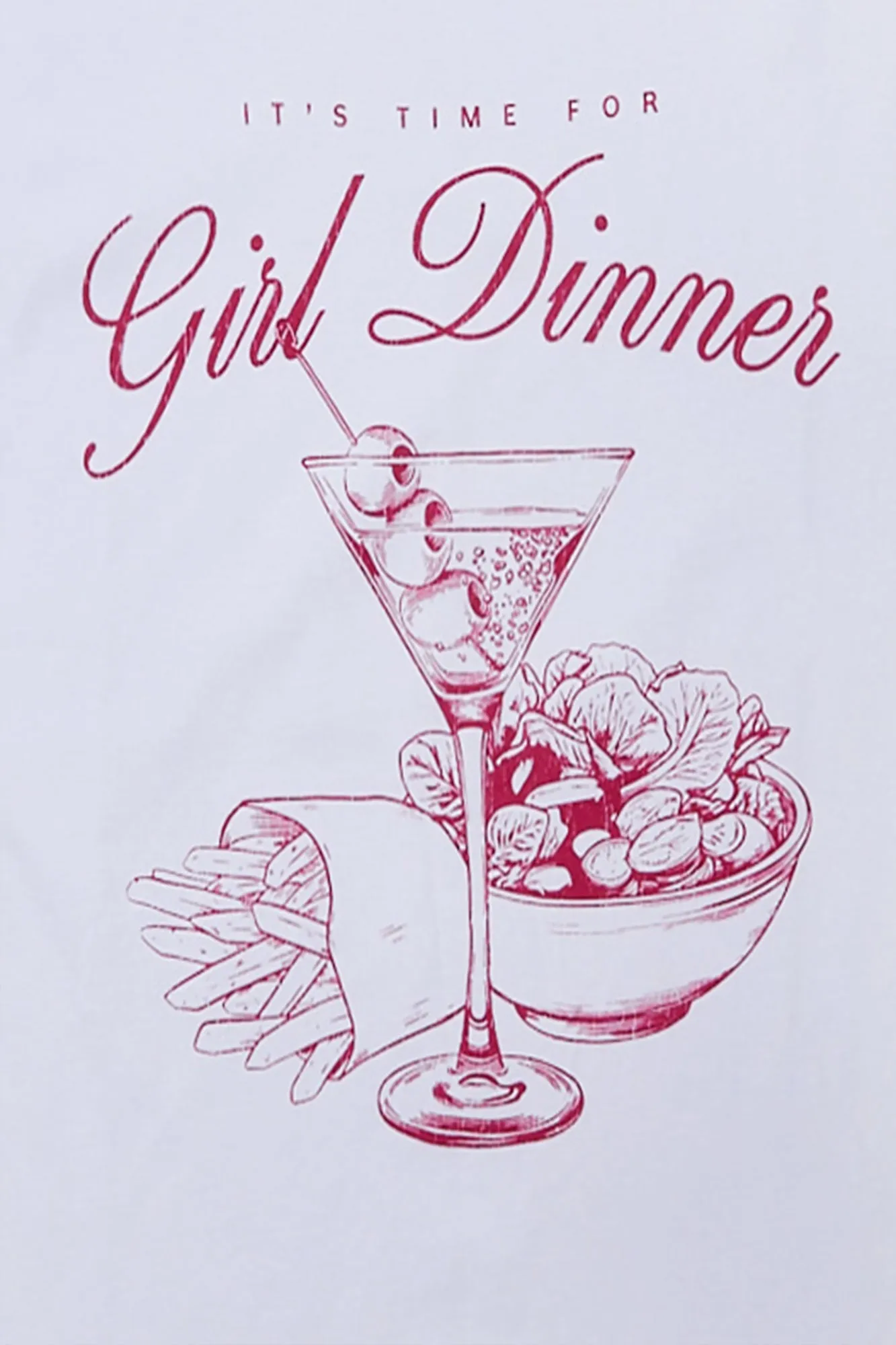 It's Time For Girl Dinner Graphic Boyfriend Tee sold by Bluenotes product image thumbnail 2