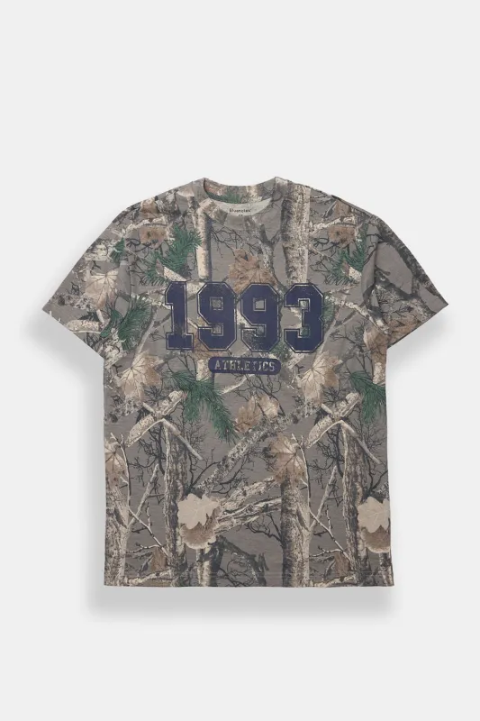 1993 Athletics Tree Camouflage Graphic Boyfriend Tee sold by Bluenotes