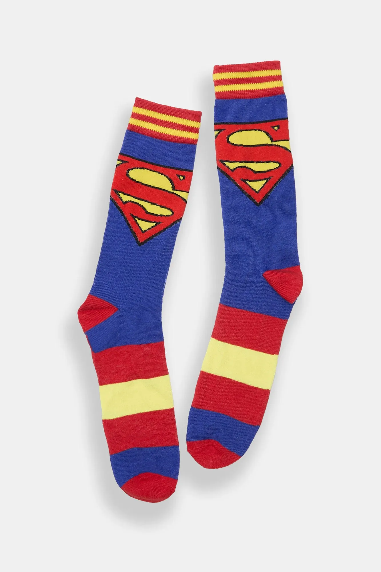 Superman Logo Printed Jacquard Crew Socks sold by Bluenotes