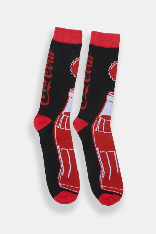 Coca-Cola Bottle Printed Jacquard Crew Socks sold by Bluenotes