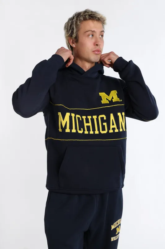 Michigan M Chenille Panel Hoodie sold by Bluenotes