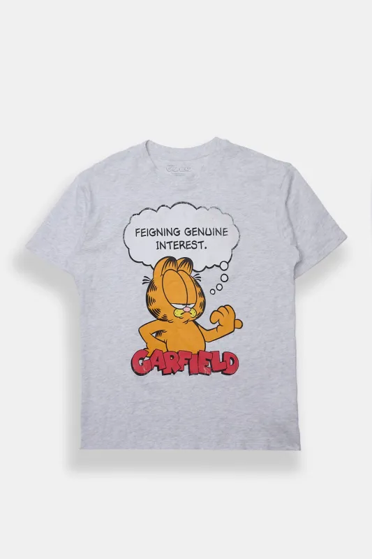 Garfield Feigning Genuine Interest Graphic Boyfriend Tee sold by Bluenotes