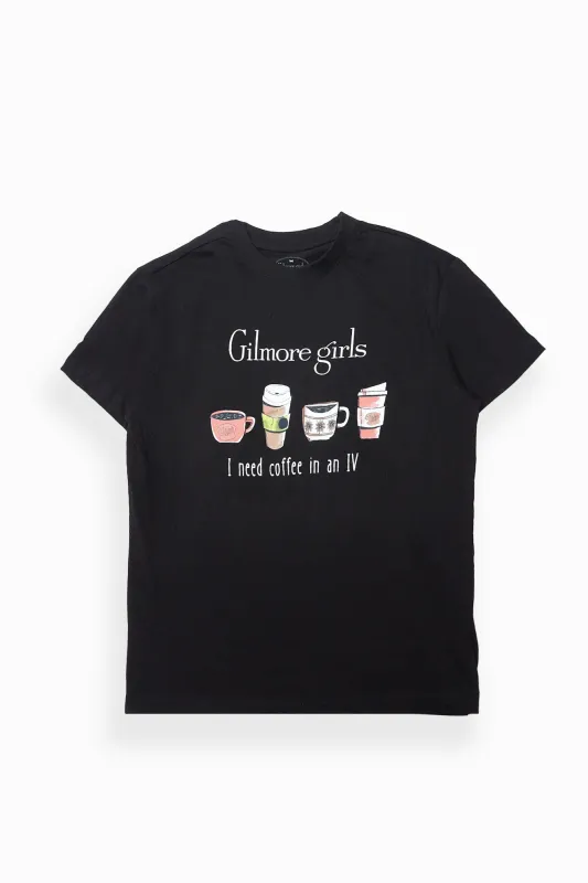 Gilmore Girls I Need Coffee In An IV Graphic Boyfriend Tee sold by Bluenotes