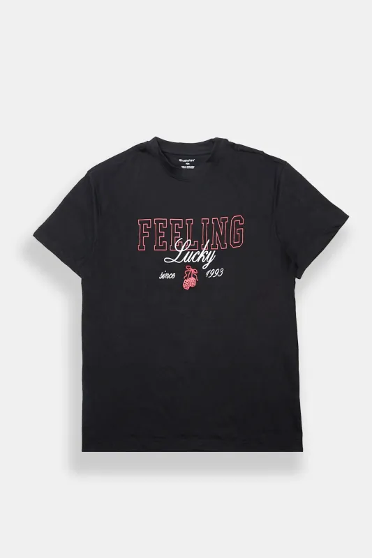 Feeling Lucky Since 1995 Graphic Boyfriend Tee sold by Bluenotes