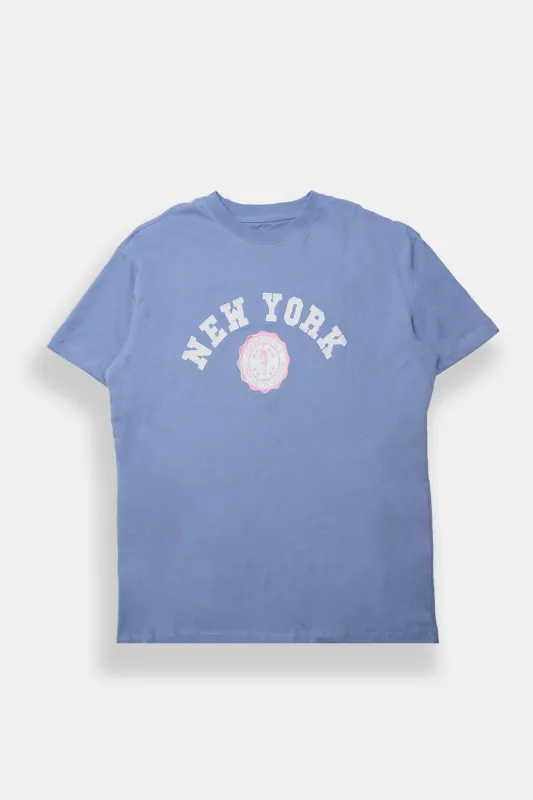 AERO New York City Crest Graphic Boyfriend Tee sold by Bluenotes