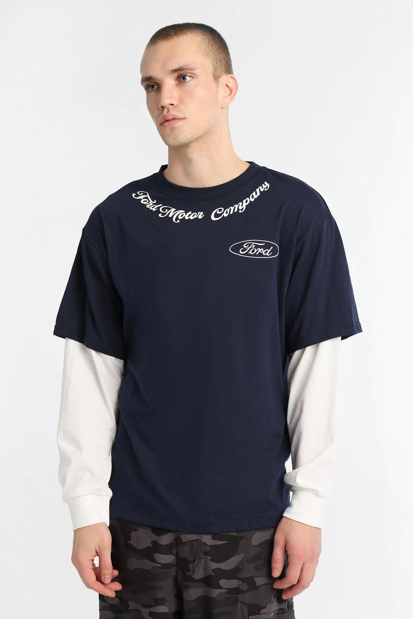 Ford Motor Company Long Sleeve Layered Twofer Tee sold by Bluenotes