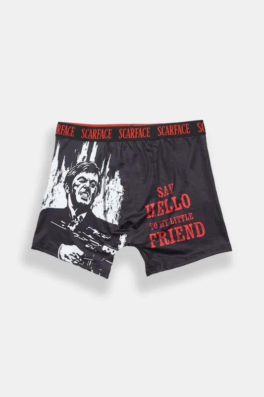Scarface Say Hello To My Little Friend Printed Boxer Briefs sold by Bluenotes