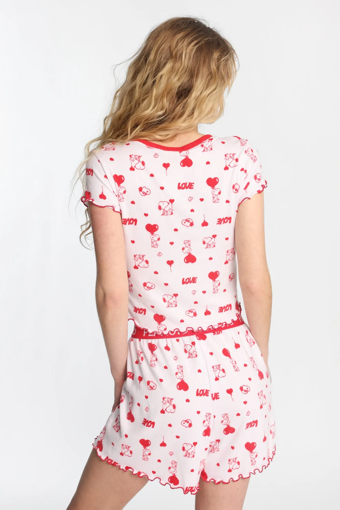 Peanuts Heart Super Soft Pajama Tee And Boxer Shorts 2-Piece Set sold by Bluenotes product image thumbnail 4