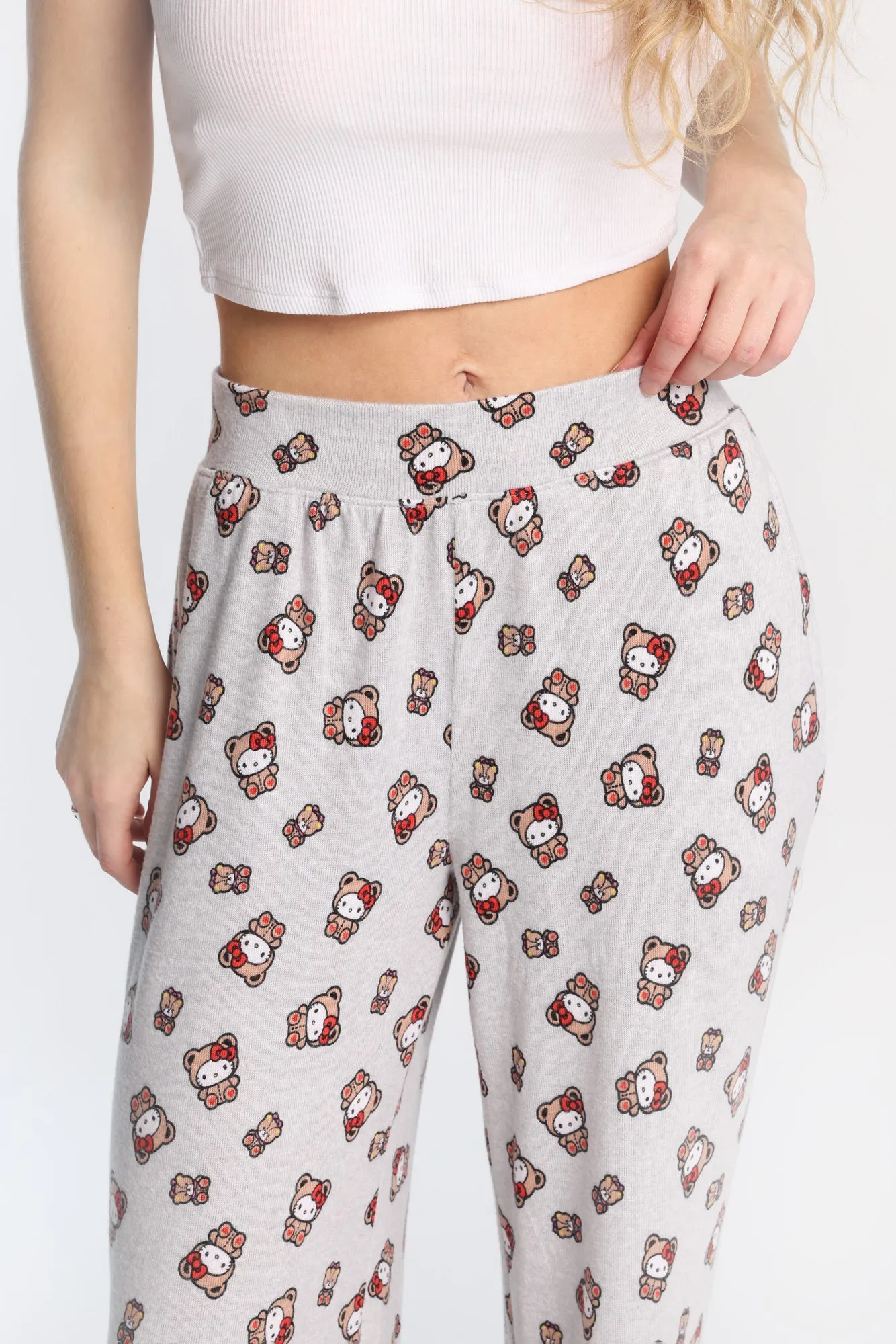 Hello Kitty Teddy Bear Super Soft Wide Leg Pajama Pants sold by Bluenotes product image thumbnail 2