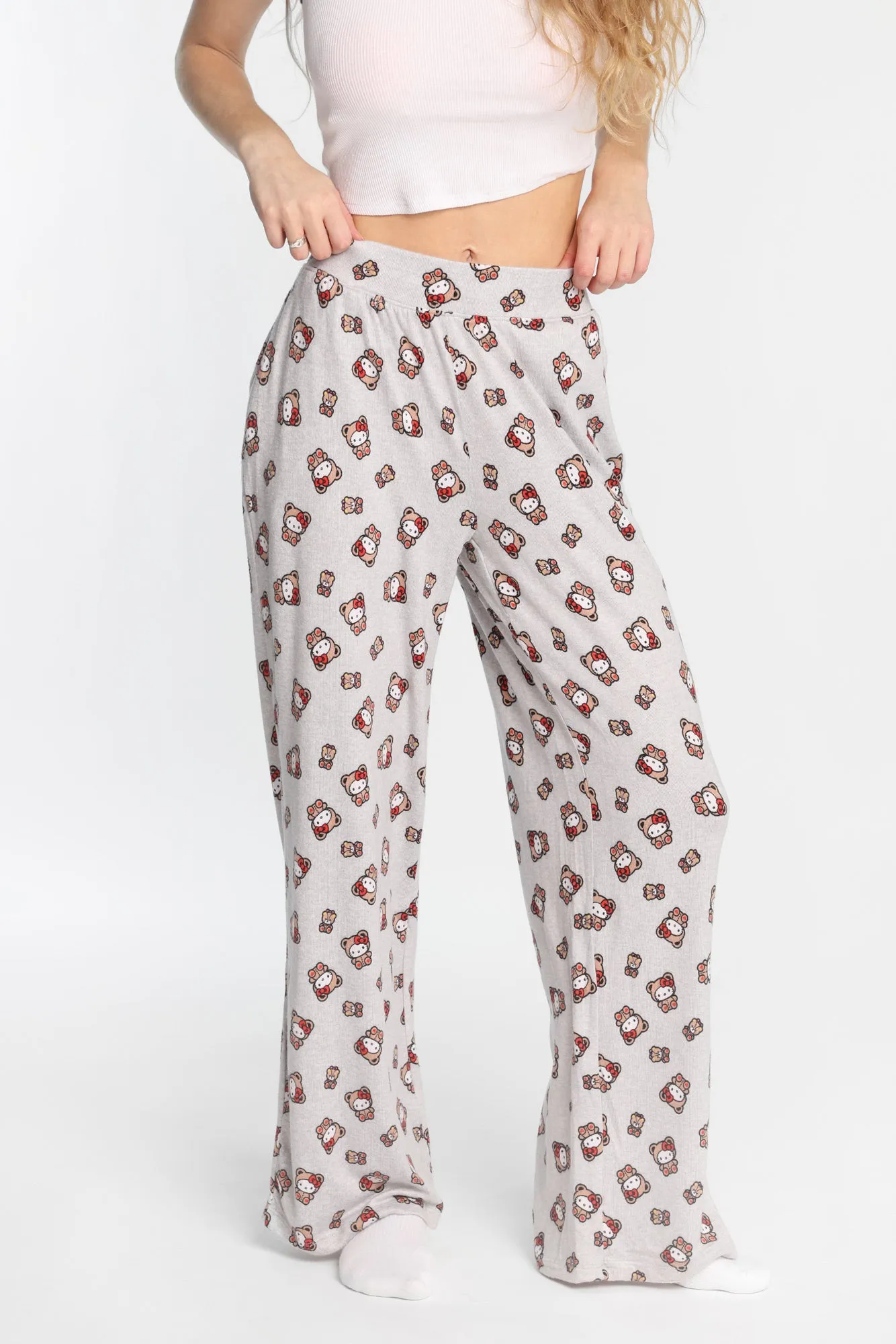 Hello Kitty Teddy Bear Super Soft Wide Leg Pajama Pants sold by Bluenotes