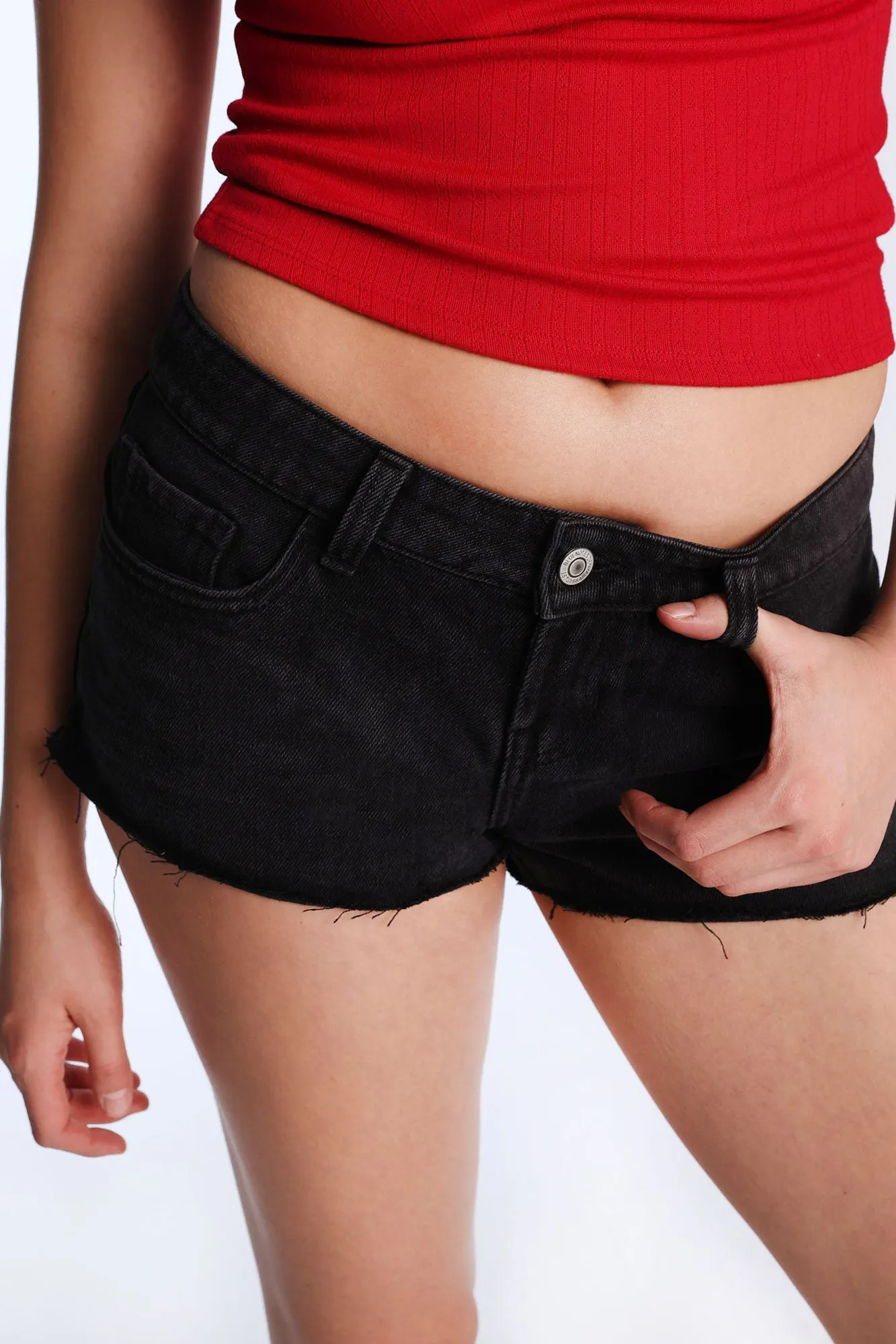 Ultra Low Rise Mini Denim Shorts sold by Bluenotes product image thumbnail 2