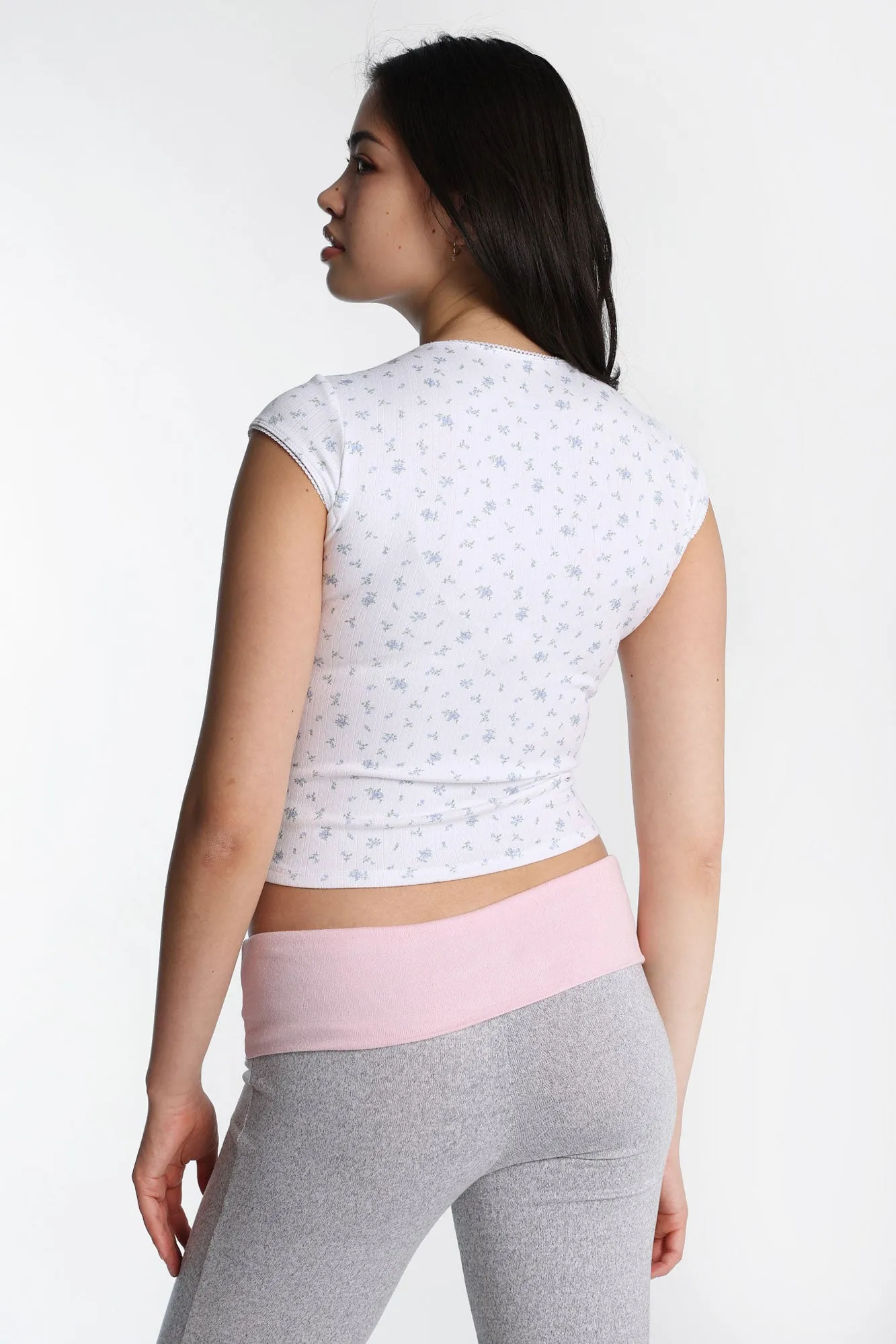 AERO Square Neck Short Sleeve Pointelle Tee sold by Bluenotes product image thumbnail 4