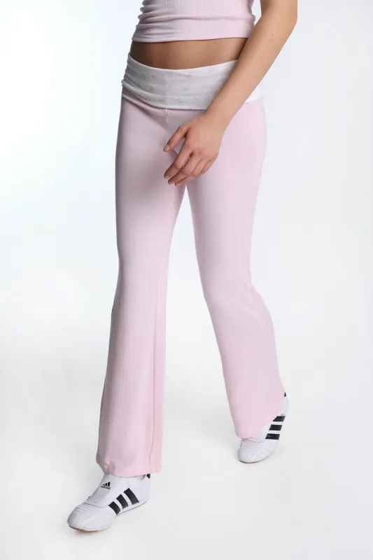 Super Soft Foldover Flare Pants made by Bluenotes