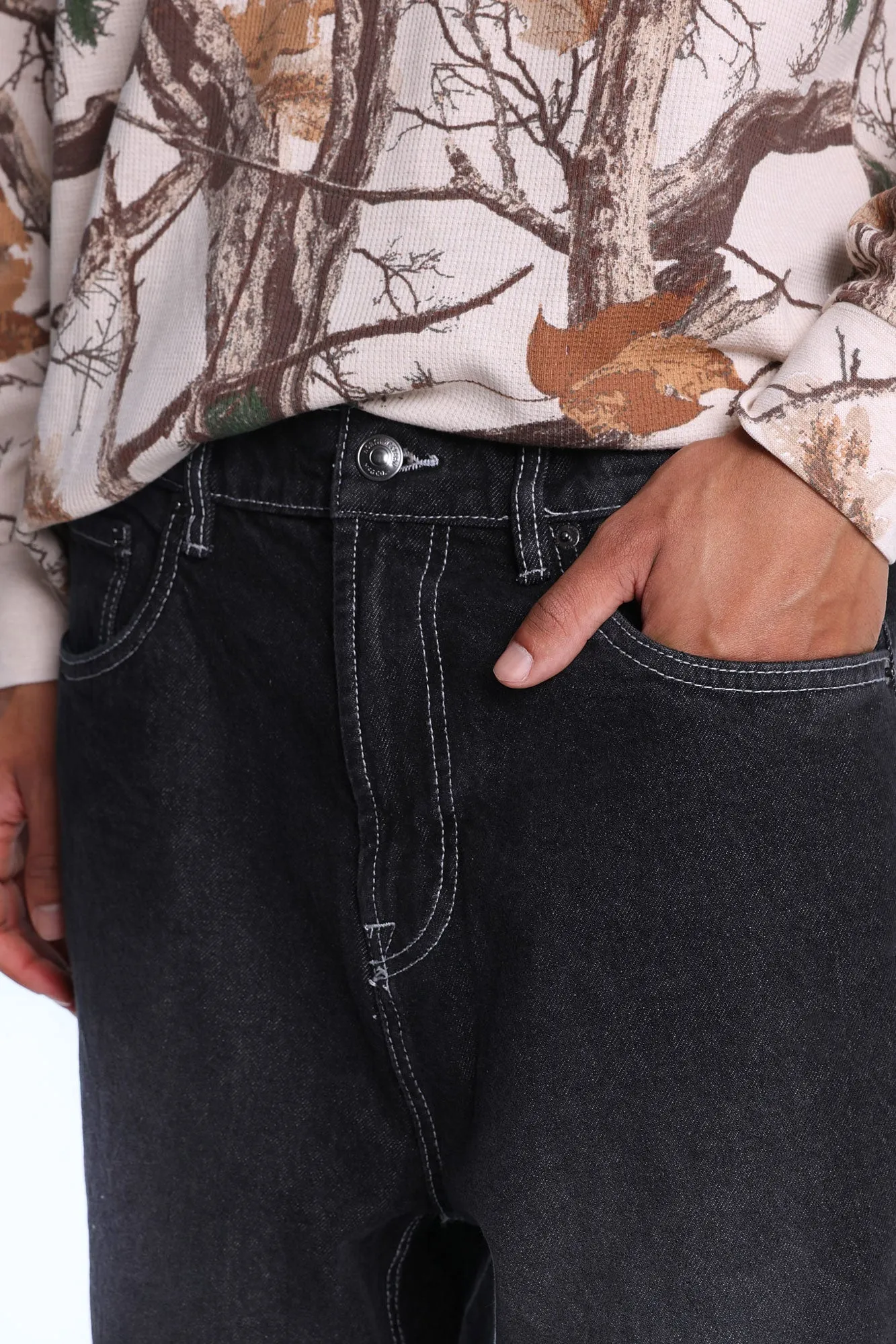 Tiger Rose Embroidered Baggy Jeans sold by Bluenotes product image thumbnail 3