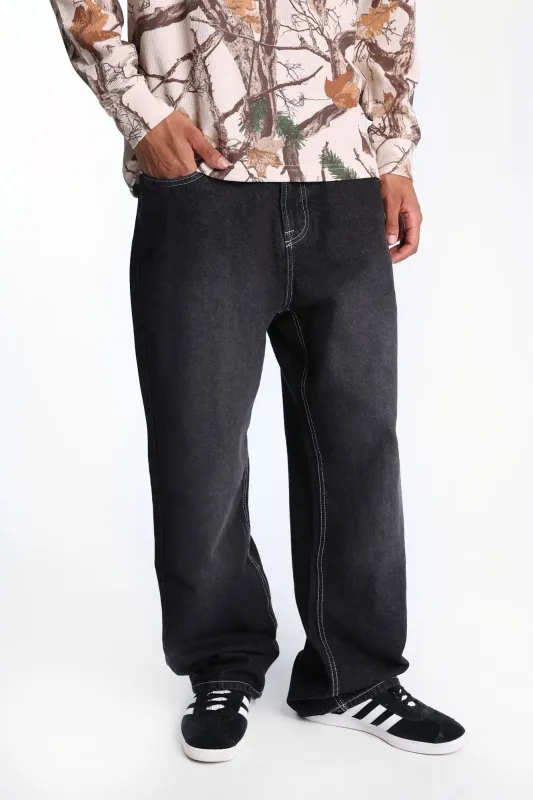 Tiger Rose Embroidered Baggy Jeans sold by Bluenotes