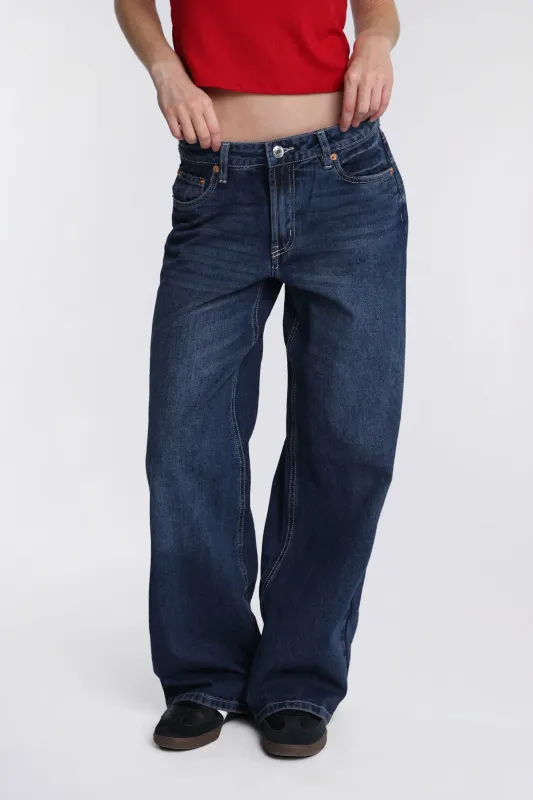 AERO Low Rise Baggy Wide Leg Jeans made by Aeropostale