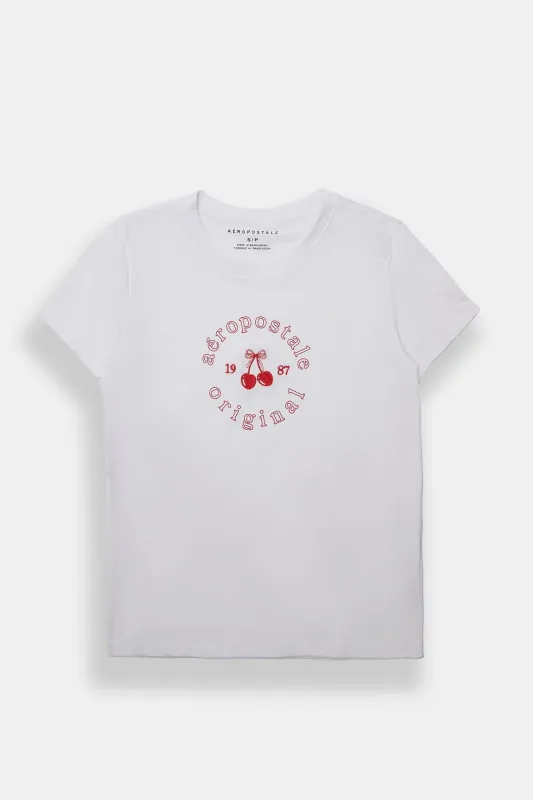 AERO Cherry Embroidered Graphic Classic Tee sold by Bluenotes