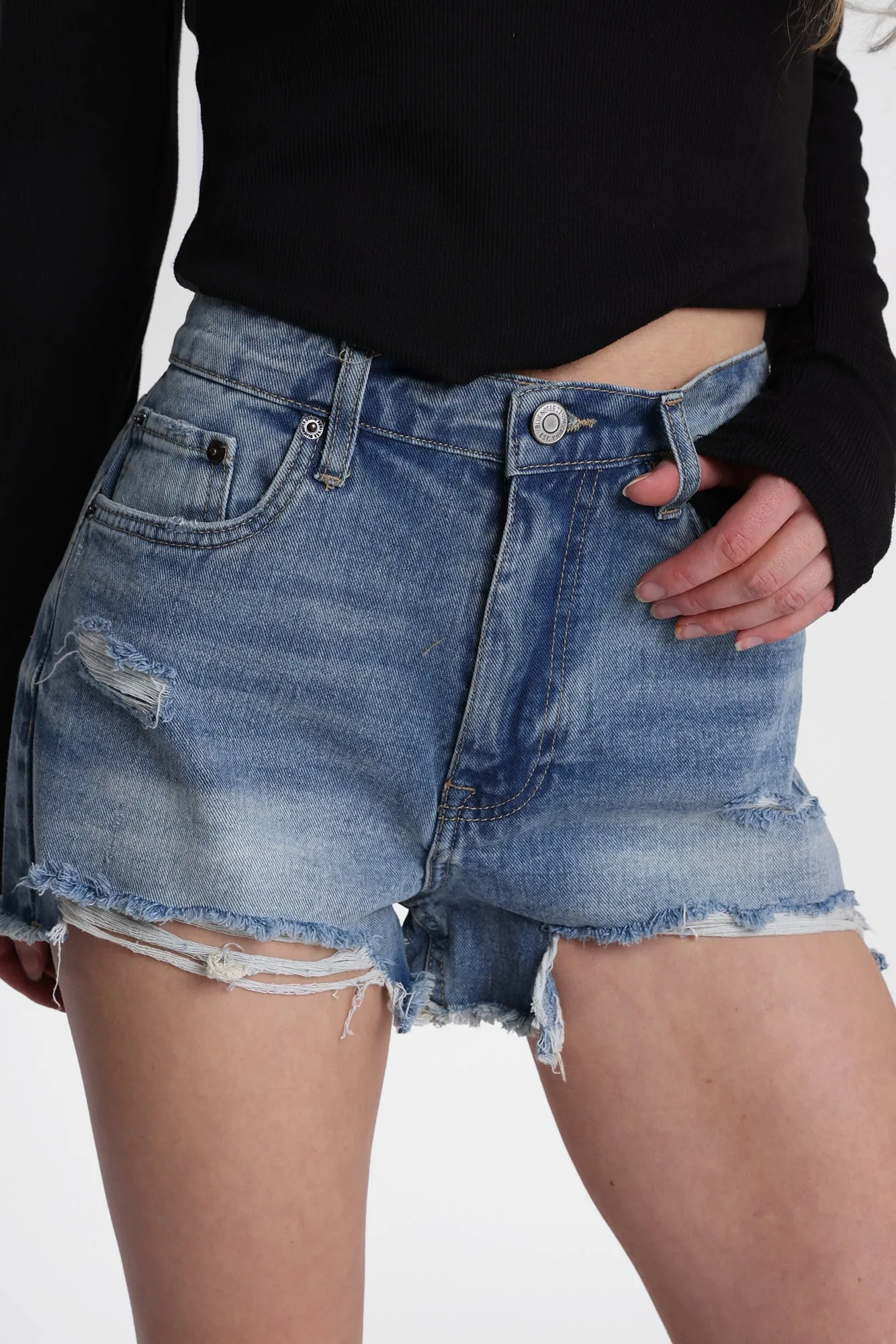 High Rise Mom Denim Shorts sold by Bluenotes product image thumbnail 2