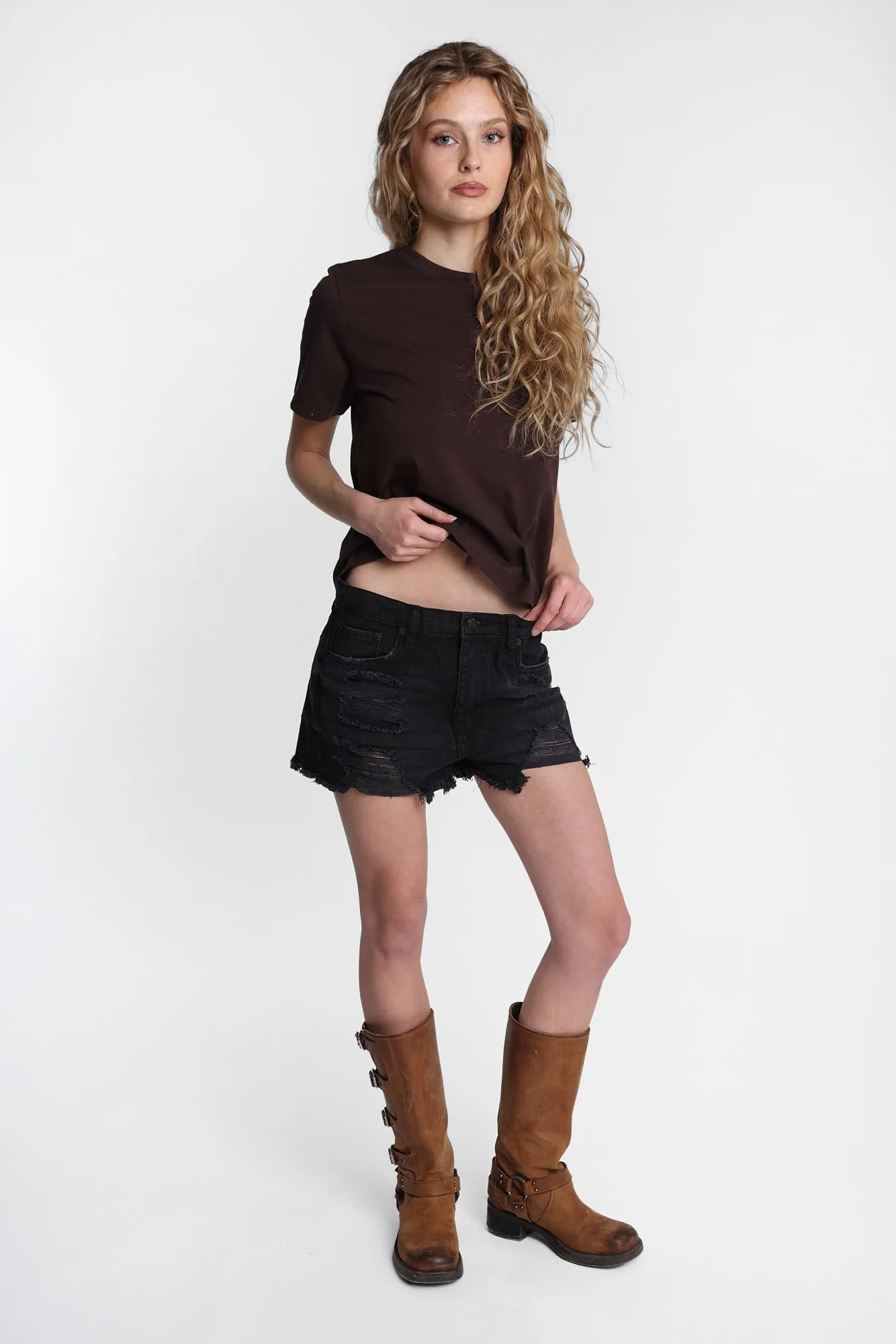 High Rise Mom Denim Shorts sold by Bluenotes product image thumbnail 4