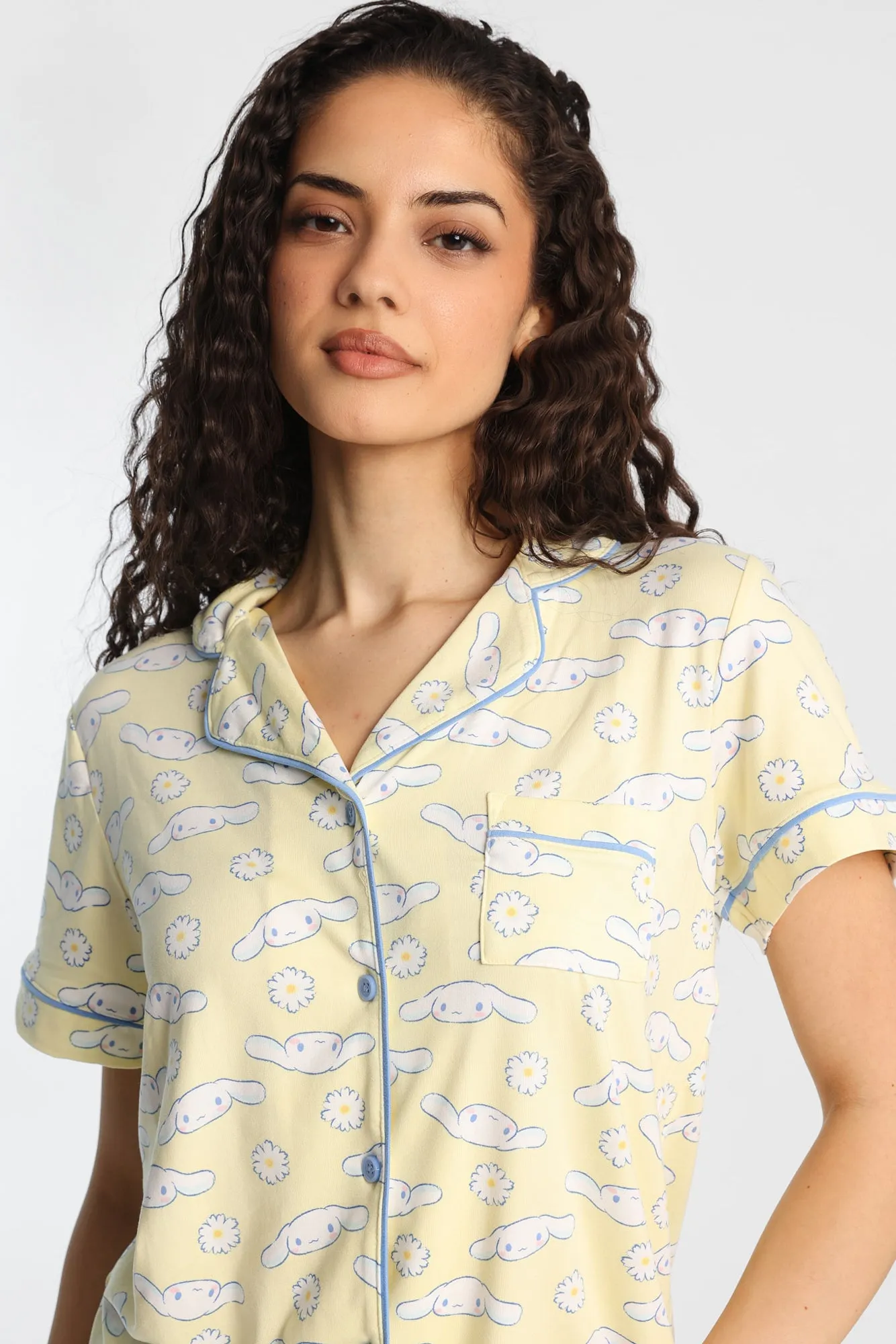 Cinnamoroll Super Soft Printed Dad Pajama Shirt & Shorts 2-Piece Set sold by Bluenotes product image thumbnail 2