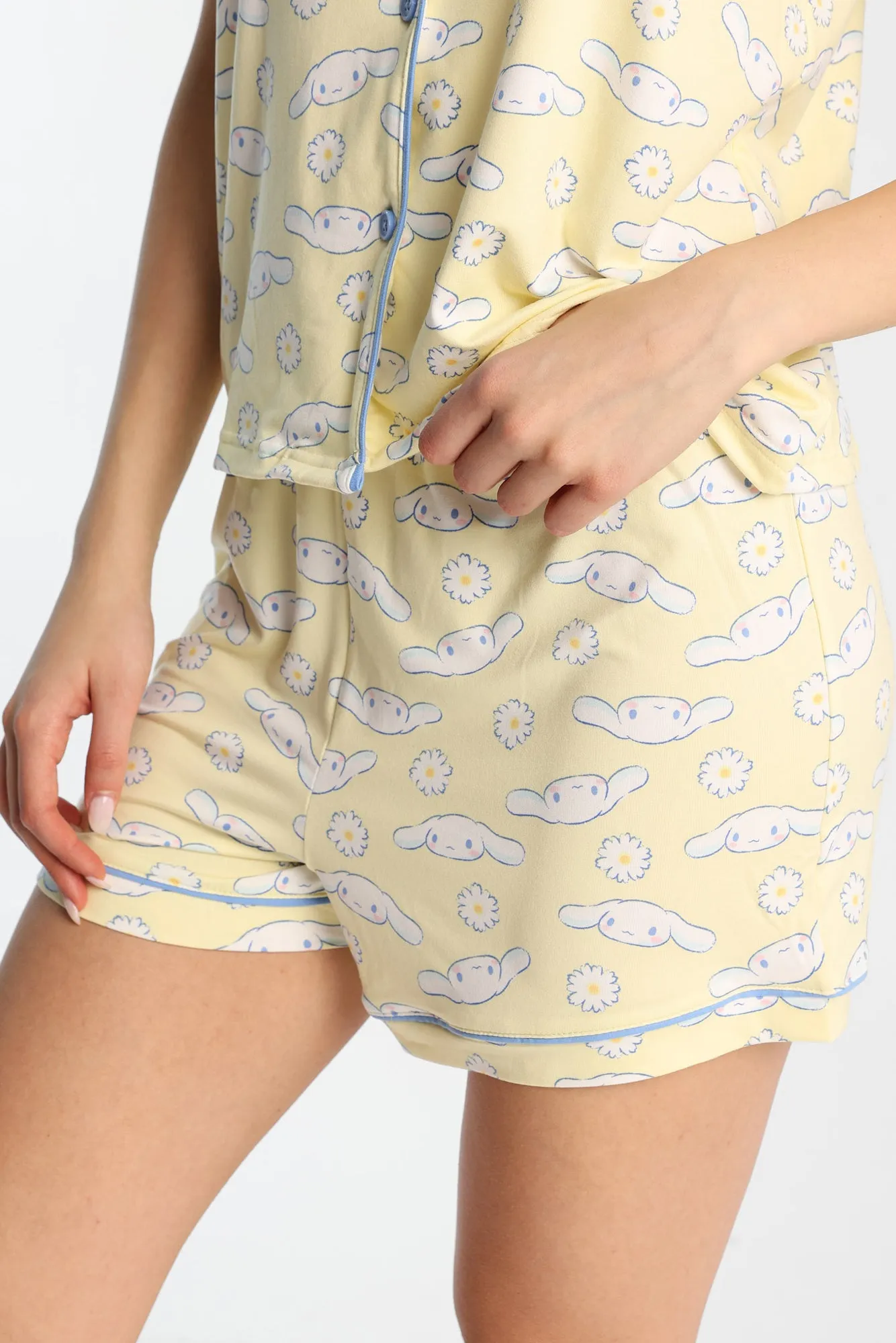 Cinnamoroll Super Soft Printed Dad Pajama Shirt & Shorts 2-Piece Set sold by Bluenotes product image thumbnail 5