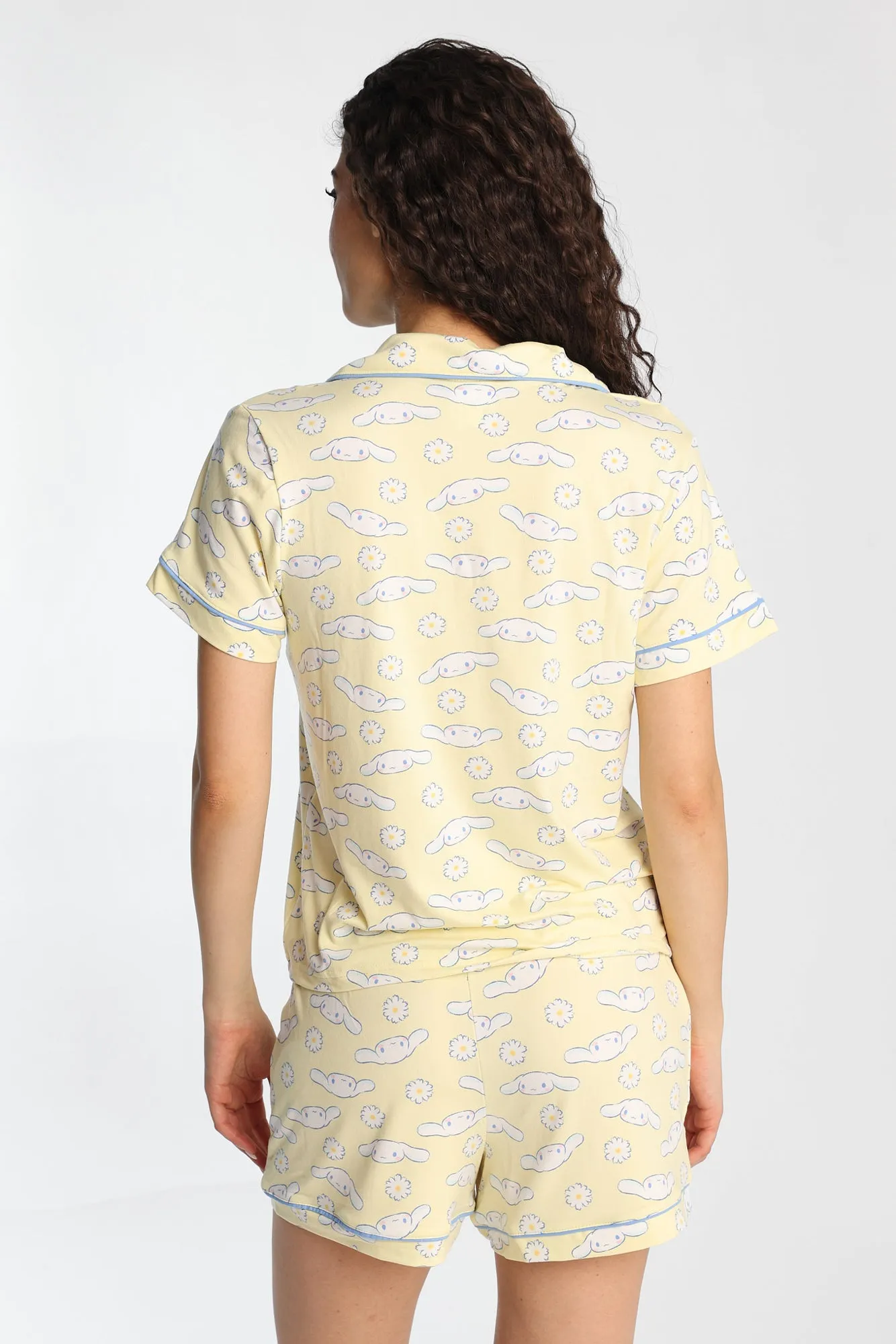 Cinnamoroll Super Soft Printed Dad Pajama Shirt & Shorts 2-Piece Set sold by Bluenotes product image thumbnail 3