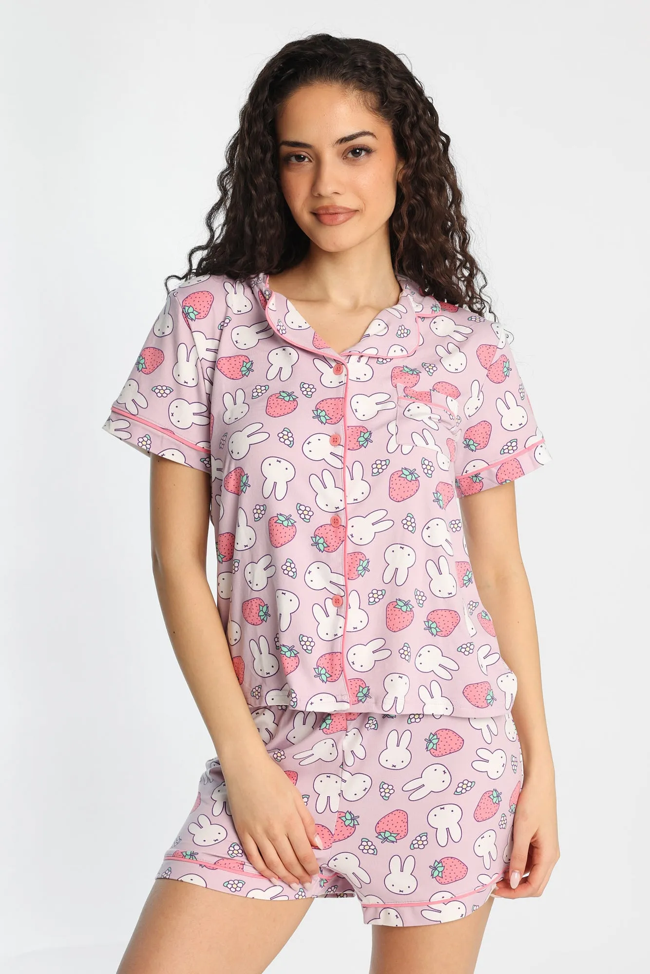 Miffy Super Soft Printed Dad Pajama Shirt & Shorts 2-Piece Set sold by Bluenotes