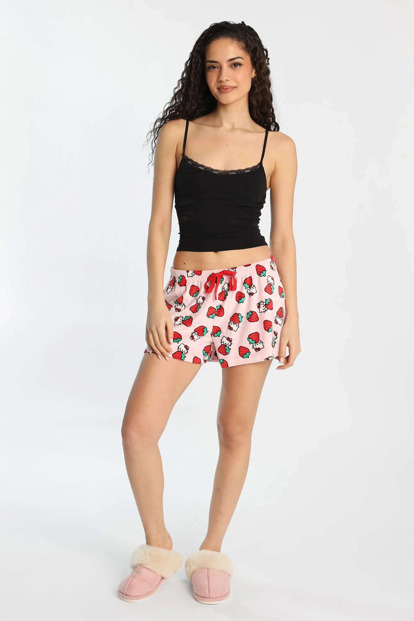 Hello Kitty Strawberry Velour Pajama Shorts sold by Bluenotes product image thumbnail 4