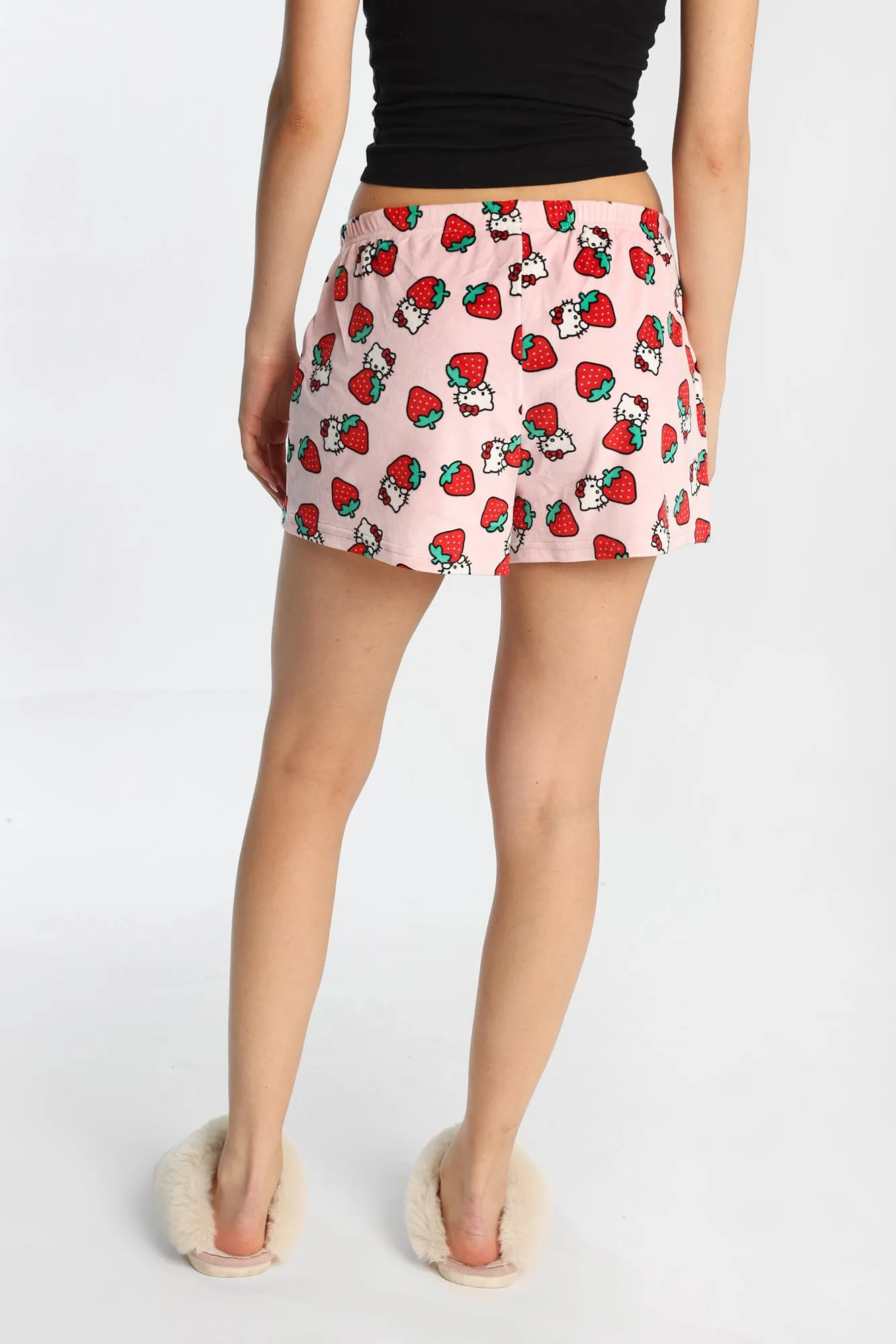 Hello Kitty Strawberry Velour Pajama Shorts sold by Bluenotes product image thumbnail 3
