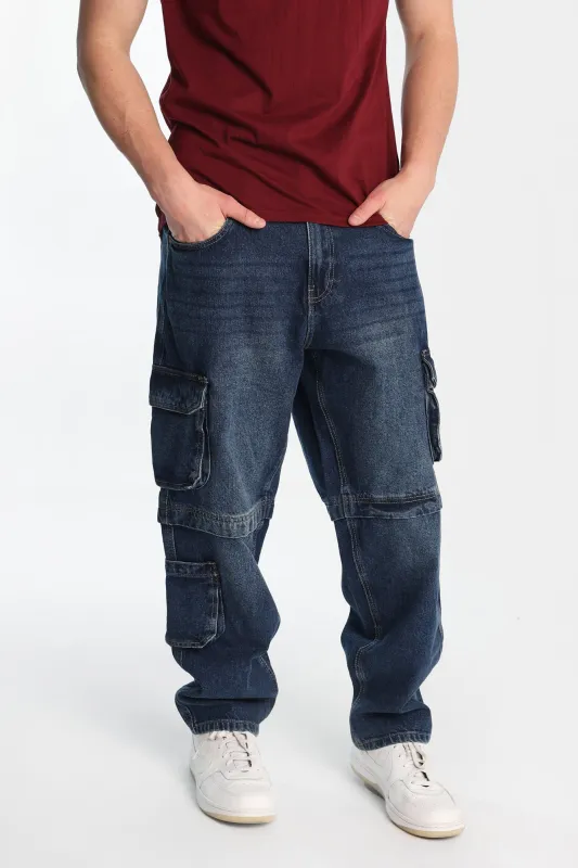AERO Faux Convertible Cargo Jeans sold by Bluenotes