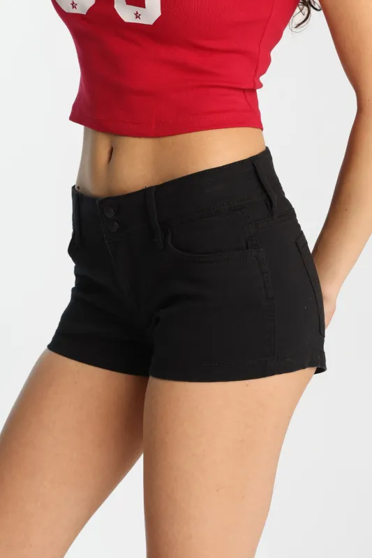 Low Rise Twill Mini Shorts sold by Bluenotes