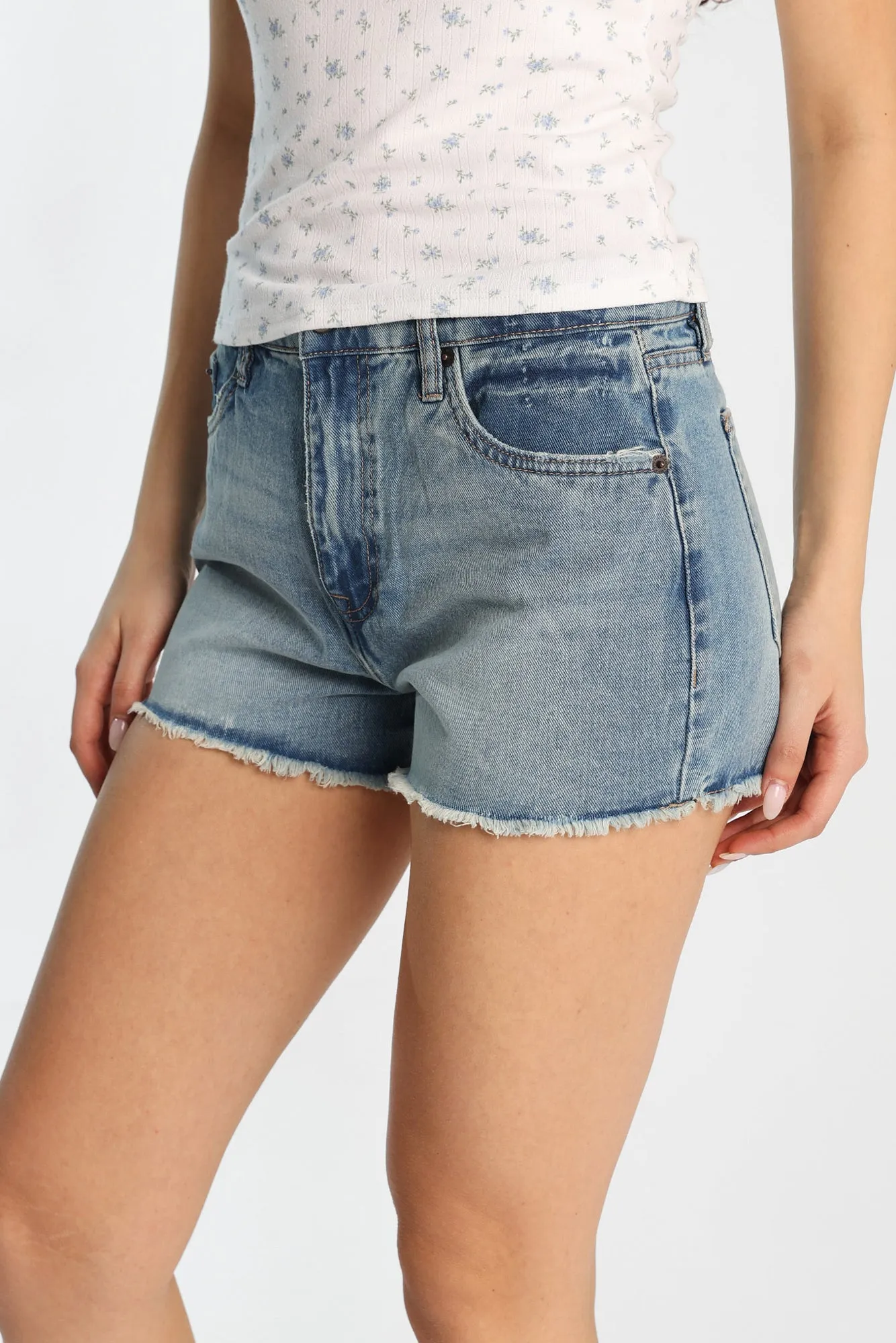 High Rise Mom Denim Shorts sold by Bluenotes