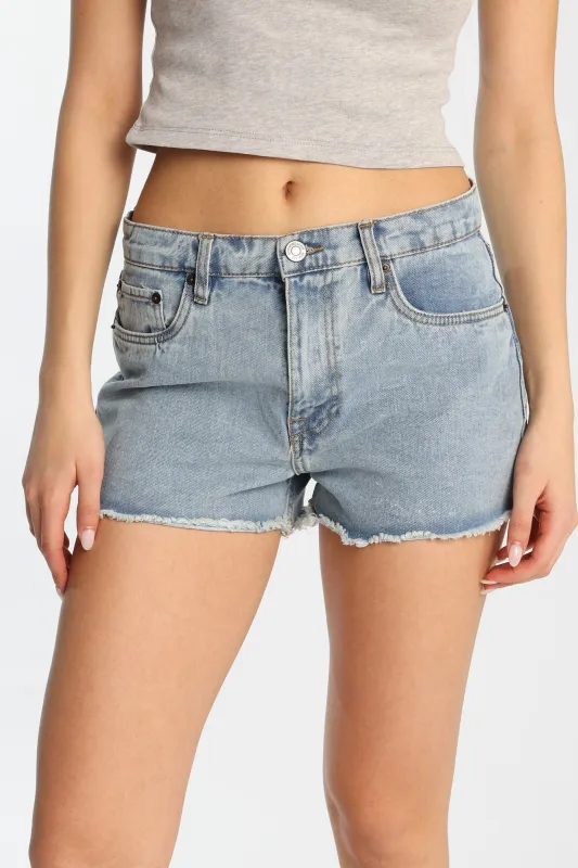 High Rise Mom Denim Shorts sold by Bluenotes