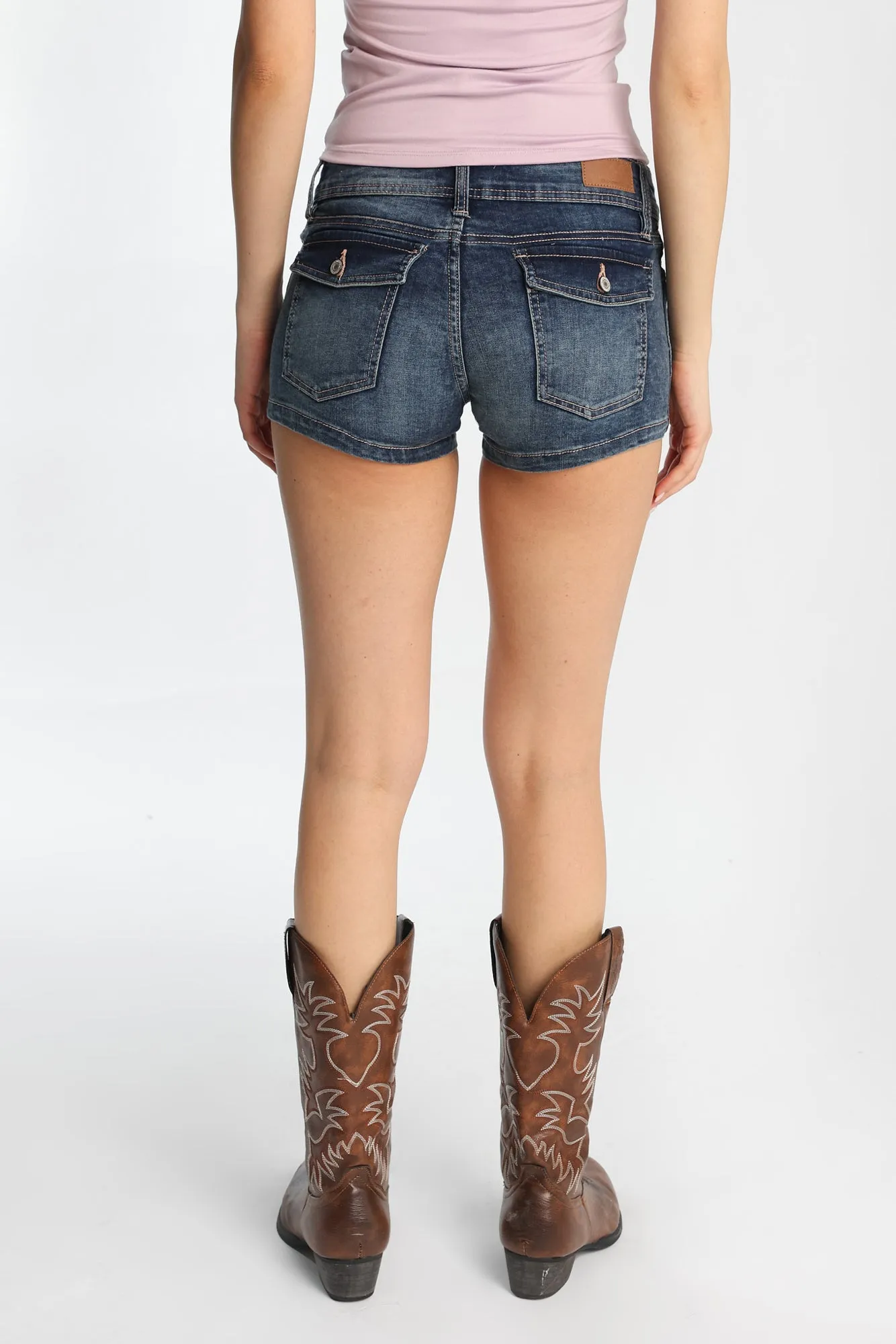 Low Rise Mini Denim Shorts sold by Bluenotes product image thumbnail 3