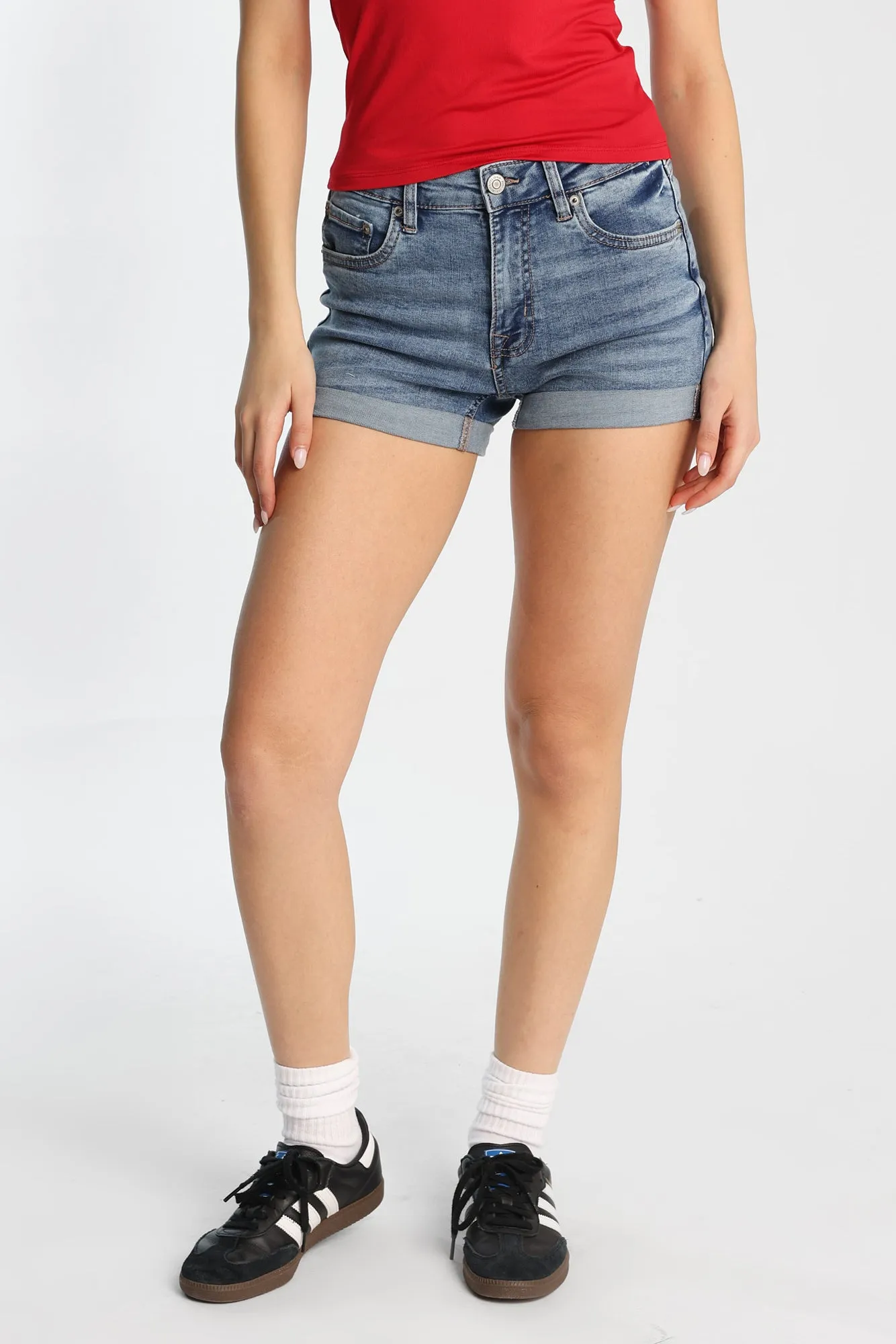 High Rise Midi Denim Shorts sold by Bluenotes product image thumbnail 2