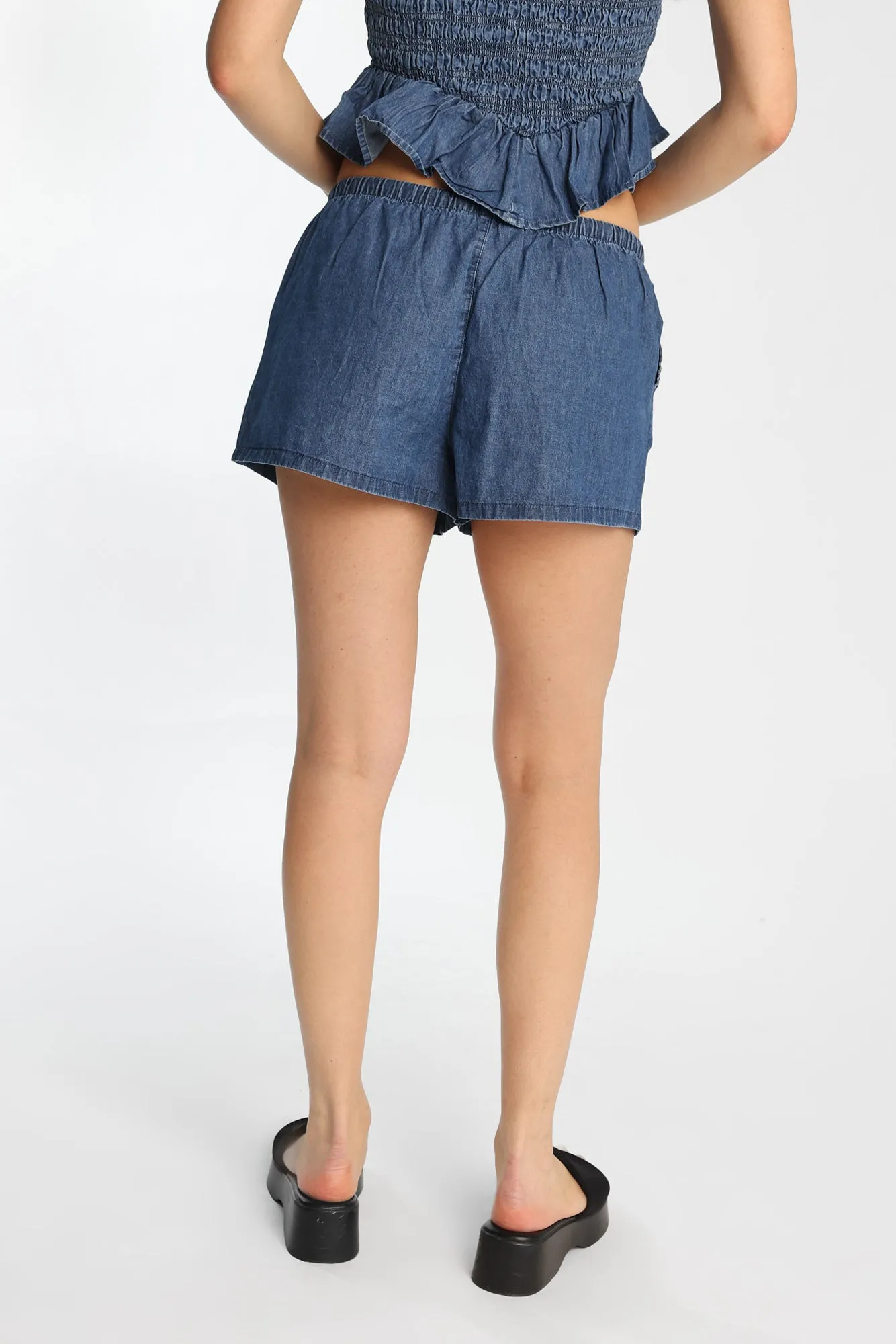 Chambray Drawstrings Shorts sold by Bluenotes product image thumbnail 4