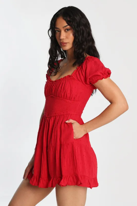 AERO Scoop Neck Fit & Flare Smocked Mini Dress made by Aeropostale
